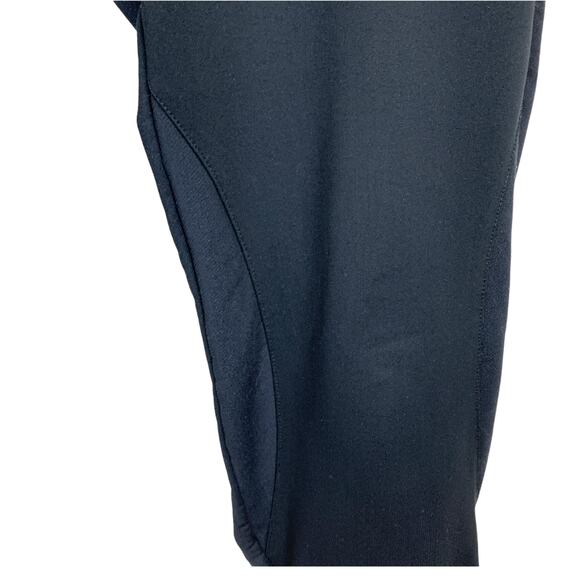 Black Track Pants MEDIUM Zip Ankle Pockets Thick Jersey 31" Inseam Vintage 80s - Picture 4 of 8